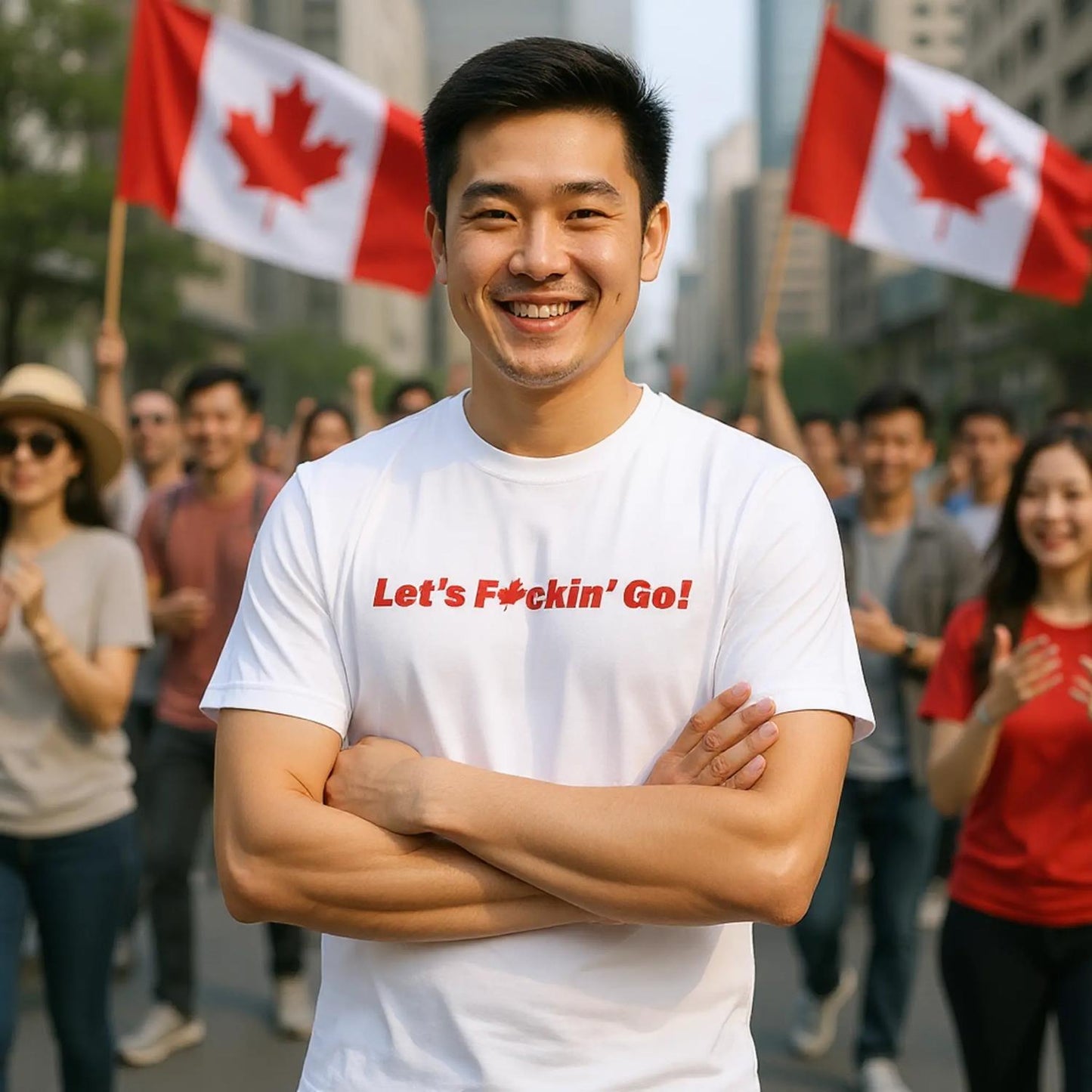 "Let's F*kin' Go" - Canada Day - Premium Unisex Crewneck T-Shirt – 100% Organic Cotton