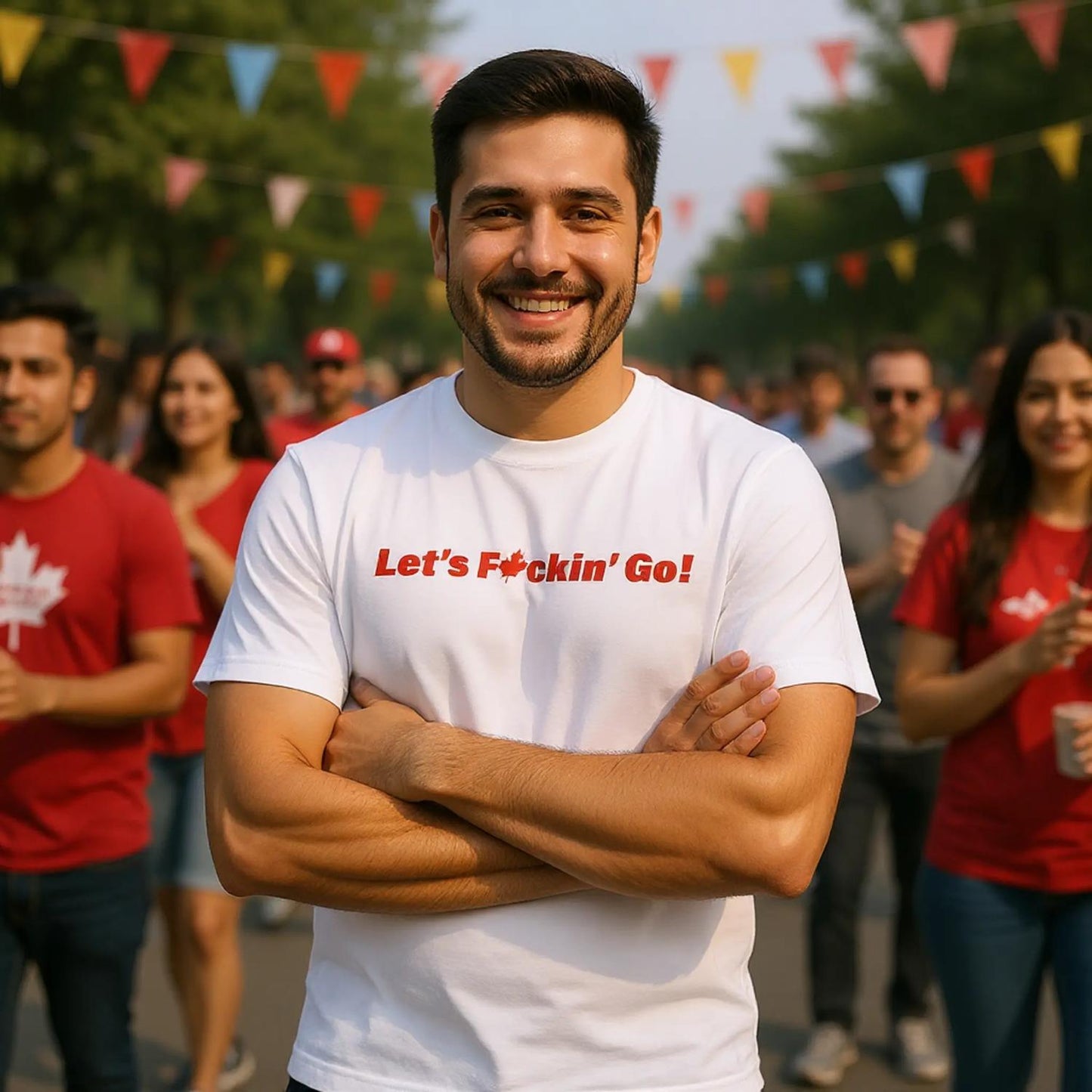 "Let's F*kin' Go" - Canada Day - Premium Unisex Crewneck T-Shirt – 100% Organic Cotton