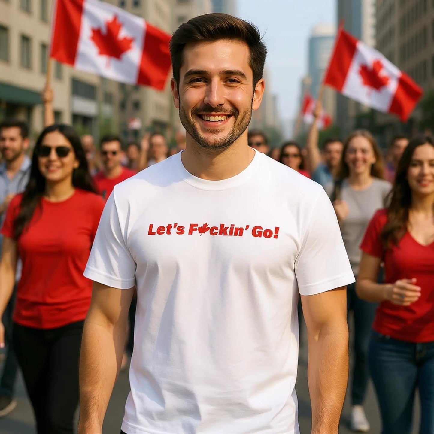 "Let's F*kin' Go" - Canada Day - Premium Unisex Crewneck T-Shirt – 100% Organic Cotton